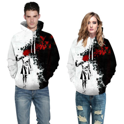 

Toponeto Men Women Mode 3D Print Long Sleeve Couples Hoodies Top Blouse Shirts