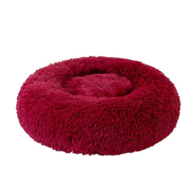 

Round Plush Cat Bed Dog House Puppy Cushion Portable Warm Soft Comfortable Kennel