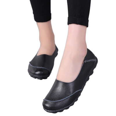 

Rose Womens Flats Pure Color Soft Bottom Shoes Soft Slip-On Casual Boat Shoes