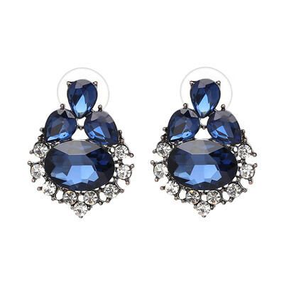 

JURAN 2019 New Arrival Fashion Statement Jewelry Crystal Opal Stone Stud Earrings Women Elegant Earrings Wholesale J50062