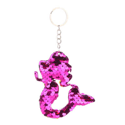 

Fish Tail Key Chain Glitter Sequins Colorful Women Bag Key Pendant Jewelry