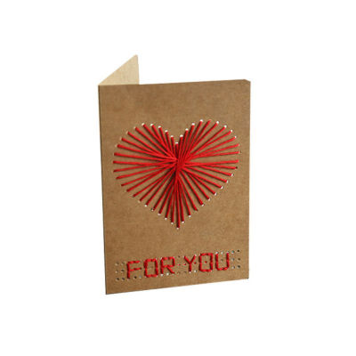 

Retro Paper Origami Greeting Cards Hollow Heart shape Vintage Post Card Envelope Kawaii Handmade Valentine Day Laser Cut