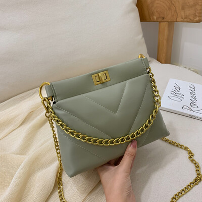 

French minority fashion rhombus girl 2019 summer new foreign air texture chain handbag oblique satchel bag