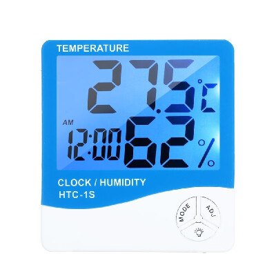 

LCD Digital Indoor Thermometer Hygrometer Room ℃℉ Temperature Humidity Gauge Meter Alarm Clock Thermo-Hygrometer with Blue Backli