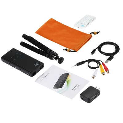 

E06 Mini DLP Projector HD 1080p 120 Lumens 20001 Contrast Ratio Beamer HD AV SD USB Tripod for Tablet PC NoteBook Laptop