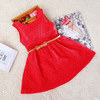 

Baby Girls Kids Lace Party Dress Clothes Sleeveless Dresses Sundress