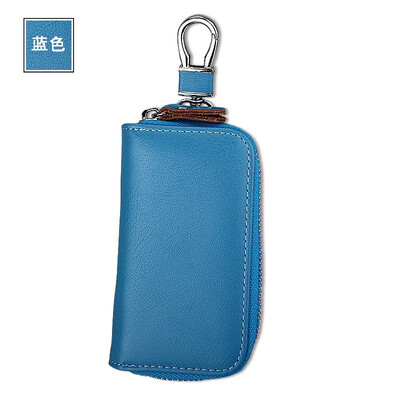 

Mens leather key bag zipper multi-functional car key bag womens business car key bag