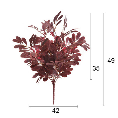 

Artificial Plant Fake Jujube Leaves Nine Heads Bunch Home Wedding Decoration