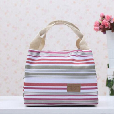 

Fashion Insulated Thermal Cooler Striped Lunch Bag Travel Bag Picnic Carry Tote Cases