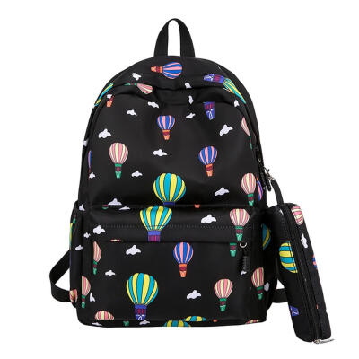 

Travel Balloon Print Backpack Women Large Capacity Nylon Casual Knapsack