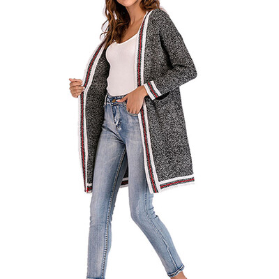 

Toponeto Women Warm Loose Cotton Above Knee Knitted Sexy Sweater Hooded Sweater Coat