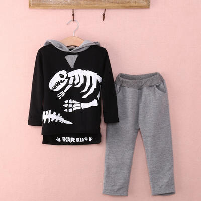 

Kid Baby Boy Girl Dinosaur Hoodie Hooded T-shirt Top Clothes JumperPants Outfit new