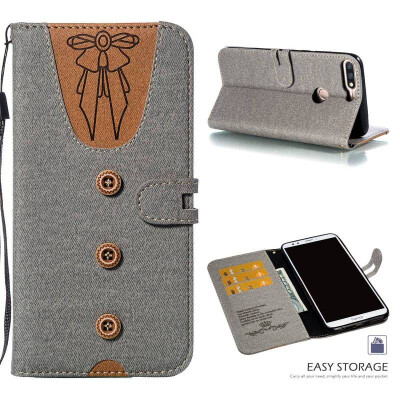 

MOONCASE Huawei Glory 7C stitching embossed womens leather case - gray