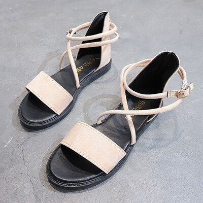 

Summer Korean version of Baitao Student Roman Sandals Girl Fashion Flat Bottom Ins Girl Shoes Fairy Trend