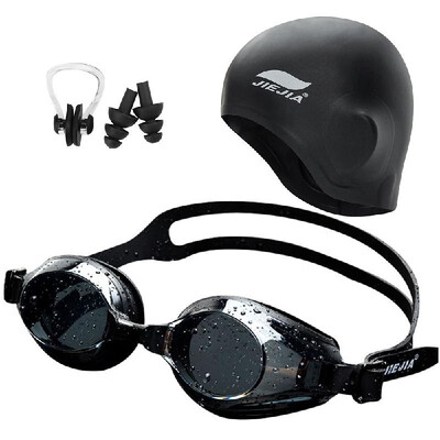 

Swimming Gear Set with Swim Goggle Swim Cap Ear Plugs Nose Clip For Women Men