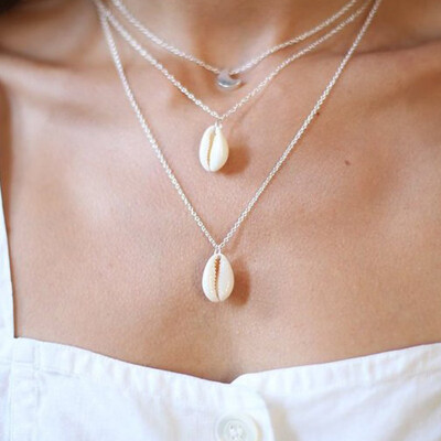 

New Fashion Gold Color Shell Pendant Necklace for Women Chain Choker Necklace Statement Collar Bohemia Collier 2019