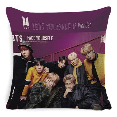 

CAR-TOBBY Kpop BTS MAP of The Soul Personal Home Decoration Sofa Throw Pillow Case Cushion Covers Zippered Pillowcase