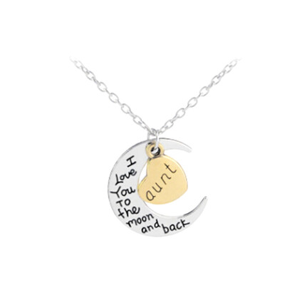 

Trendy Necklace I Love You To The Moon And Back Necklace Pendant Necklace Mom Gift