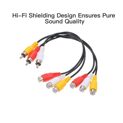 

AudioVideo Cable 3 Male to 6 Female for DVDTVSTB Gold Plated AV Cable for Family&Business Use