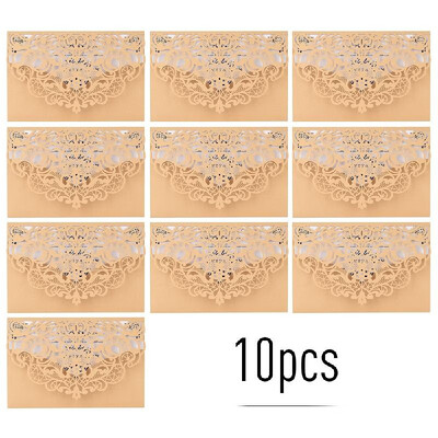

10pcs Pearl Paper Floral Invitation Cards Invitation Holders with Blank Inner Sheet for Wedding Birthday Party Anniversary