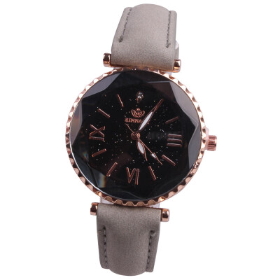 

Simple ladies quartz watch belt starry dial