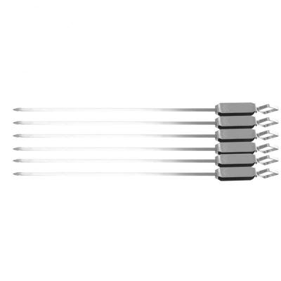 

Greensen 6PCS Long BBQ Barbecue Sliding Grilling Cooking Stainless Steel Kebab Flat Skewers