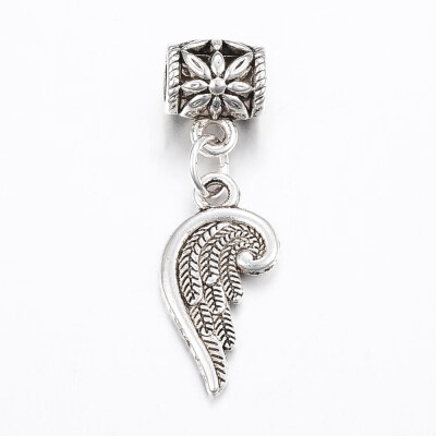 

Tibetan Style Alloy European Dangle Beads Wing Antique Silver 31mm Hole 4mm Pendant 19x10x15mm