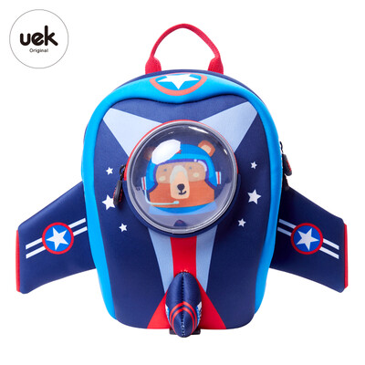 

Uek anti-lost package kindergarten bag blue aircraft bag child anti-lost with traction rope backpack