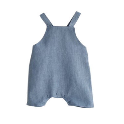 

Summer Fashion Baby Girls Boys Cute Solid Color Suspender Infant Kids Soft Linen Clothes Short Overalls