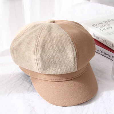 

Womens Adjustable Beret Newsboy Soft Ladies Vintage Wool Cabbie Hats\Cap