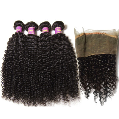 

UNice 8A Malaysian Curly Hair 4 Bundles With 360 Lace Frontal Closure