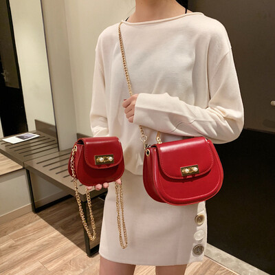 

Qiao Bani 2019 spring new European&American style fashion solid color chain pig bag wild shoulder bag tide tide handbag