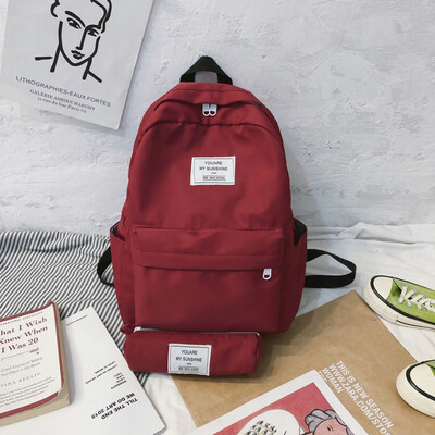 

Tailored Fashion Student Waterproof Backpack Casual Large Capacity Travel 2 Piece Set