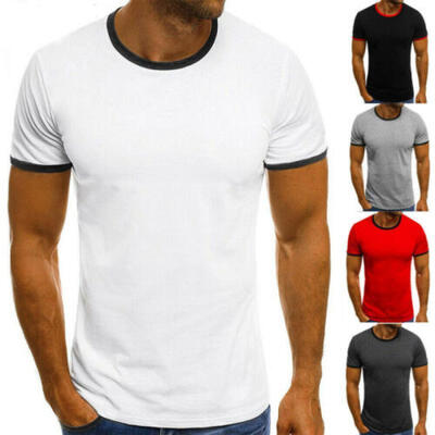 

Summer Mens Casual Sports T-Shirts Crew Neck Short Sleeve Cotton Blouse Tops