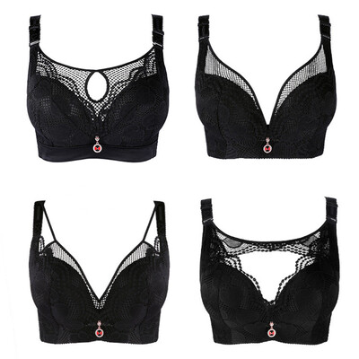 

Toponeto Fashion Women Lace Bra Permeability Adjustment Type Sexy Large-size Underwear