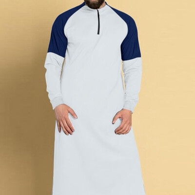 

Toponeto Men Ethnic Robes Patchwork Vintage Long Sleeve T Shirts Long Dress Kaftan