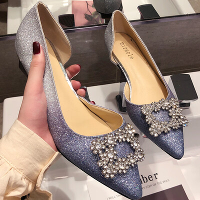 

Pointed water drill gradient shoes children summer retro low heel night fairy shoes