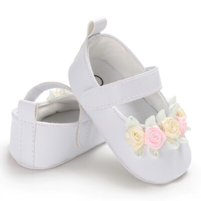 

2018 New Soft Soled Non-slip Footwear Flower Shoes Baby Girls PU First Walkers Princess Walking Shoes