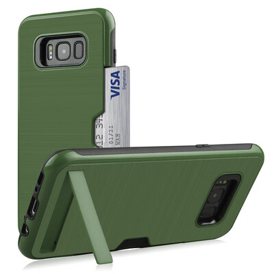 

Hybrid Bumper Case Samsung Galaxy S8 S8 Plus Card Holder Stand Cover Samsung Galaxy S8 Plus s8plus SM-G955FD SM-G955F Armor Case