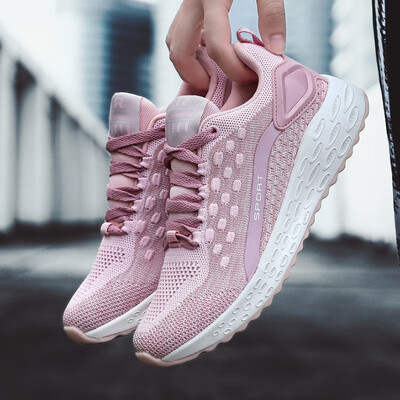 

Spring&autumn breathable sports mens shoes Korean couple running shoes fashion flying line casual shoes running shoes