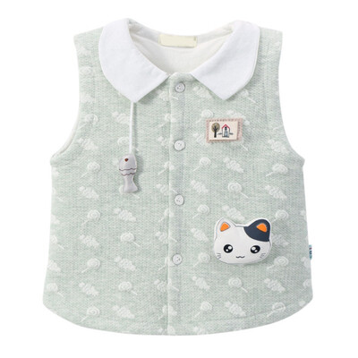 

Spring Autumn Children Kids Vest 6M-3Y Cotton Soft Comfortable Turndown Collar Thin Unisex Baby Vest Outerwear 6 Colors