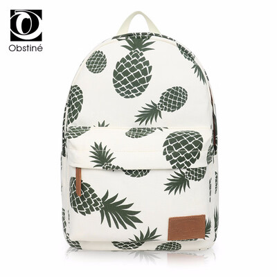 

Canvas Backpack Pineapple Print Bag for School for Girls 2018 Laptop Bagpack Women Large Backbag Fabric Bookbag Female Back Pack