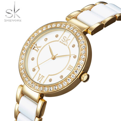 

SK Sheng carved 31 ladies waterproof noble temperament diamond trend imitation ceramic bracelet watch