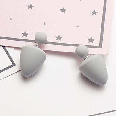 

Mix Color Stud Earring Wholesale Earring Clip On Earring Frosted Rubber SizeTtaper Double Sided Earring Jewelry for Women Gift