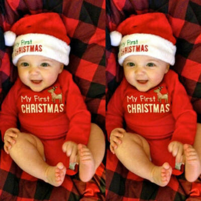 

2019 Christmas Xmas Infant Baby Boys Girls Clothes Party Romper Outfit Costume
