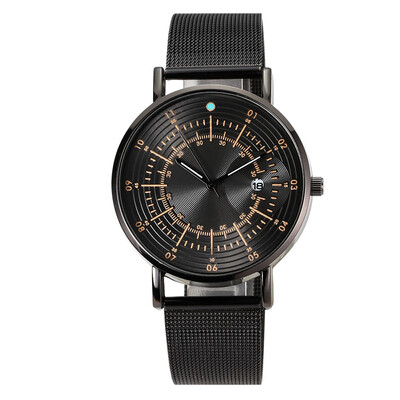 

Gobestart Fashion Business Simple Multi Scale Dial Calendar Net With Quartz Watch
