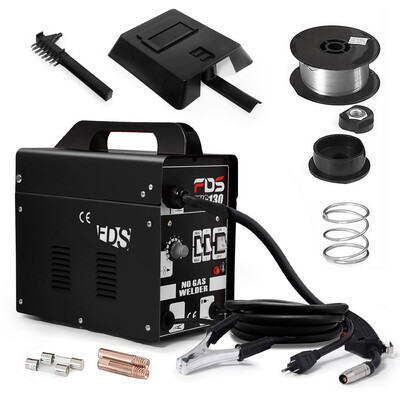 

MIG 130 Welder Flux Core Wire Automatic Feed Welding Machine w Free Mask