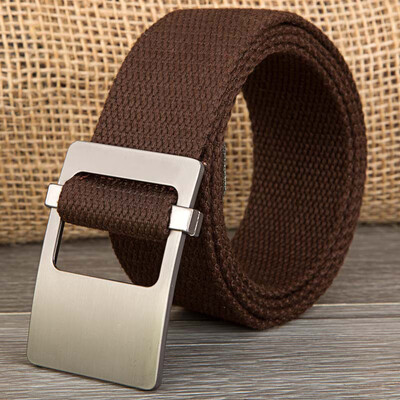 

Fashion solid color Canvas belt high quality Alloy Ring buckle Men belt casual weaving Canvas Men&Women belt