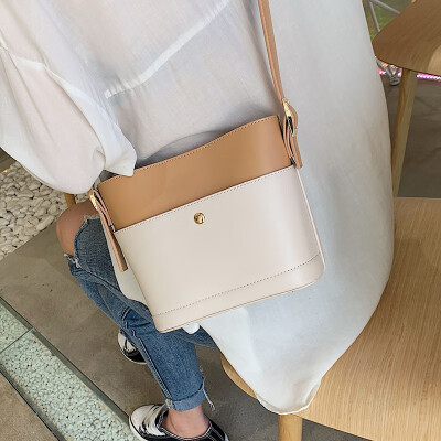 

Bag female 2019 new Korean fashion small fresh student bucket bag shoulder bag solid color wild Messenger bag