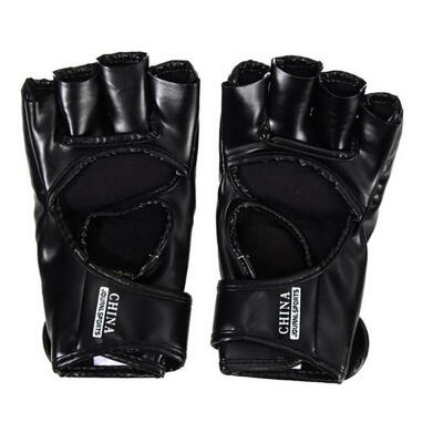 

ZHUOAO Adult Half Finger Fight Boxing PU Gloves for MMA Boxing Training